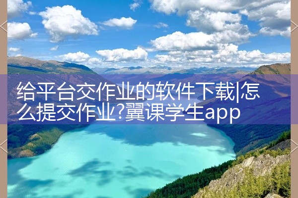 给平台交作业的软件下载