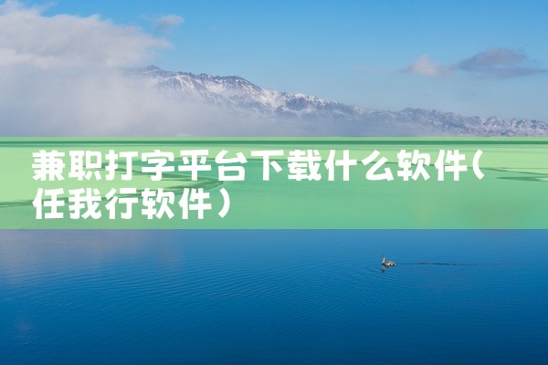 兼职打字平台下载什么软件