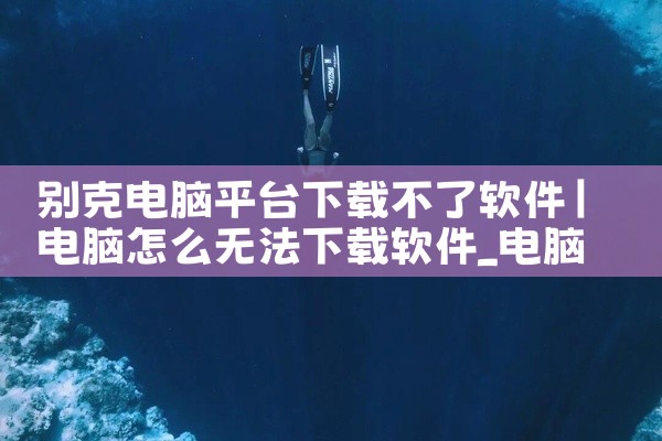 别克电脑平台下载不了软件